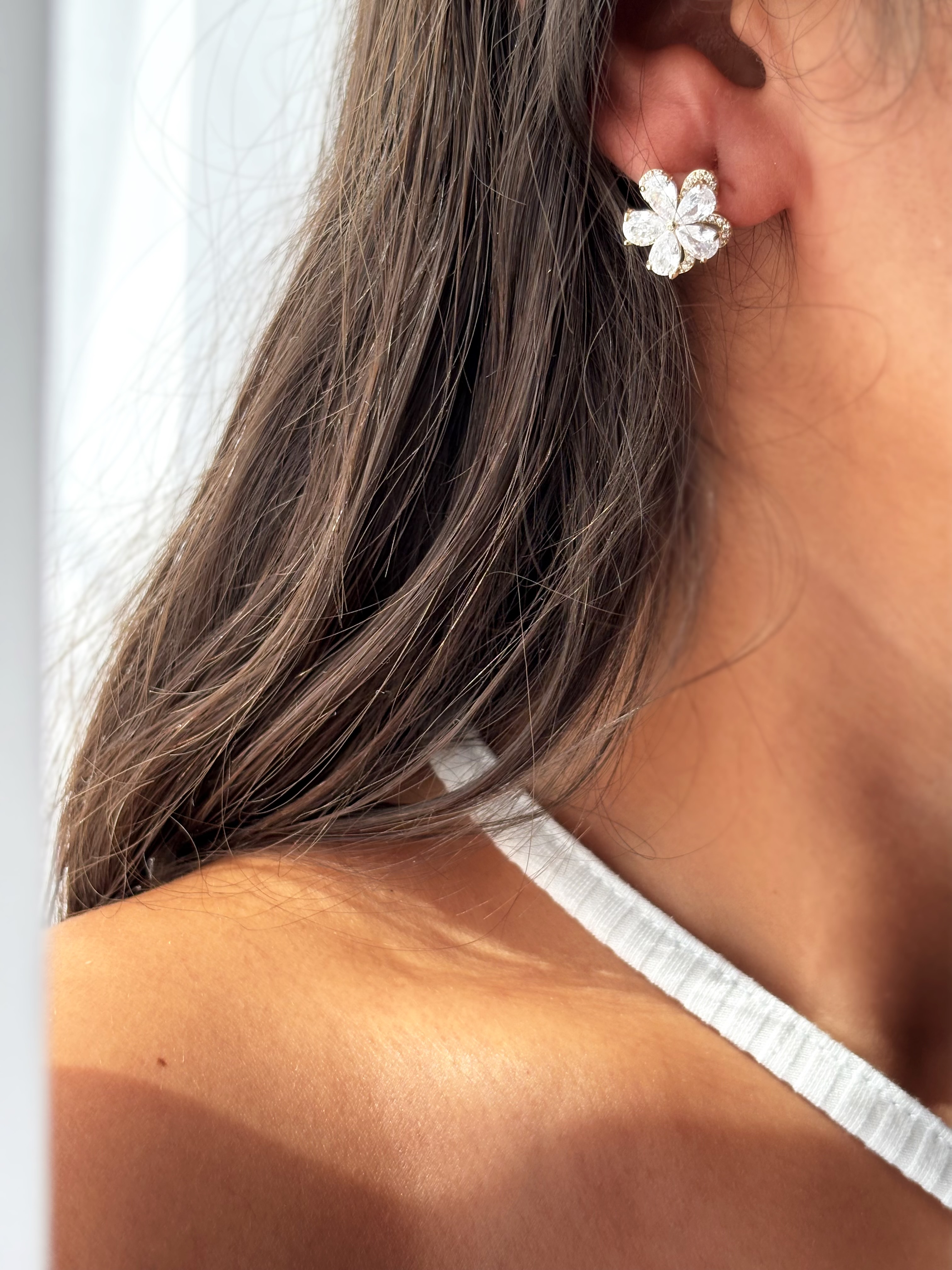 گوشواره زنانه چرخان طرح گل