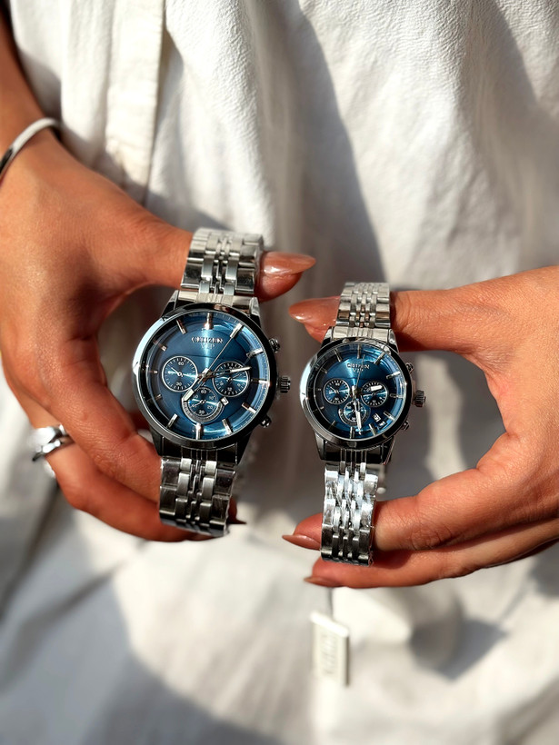 ست مردانه و زنانه نقرهای صفحه سرمهای