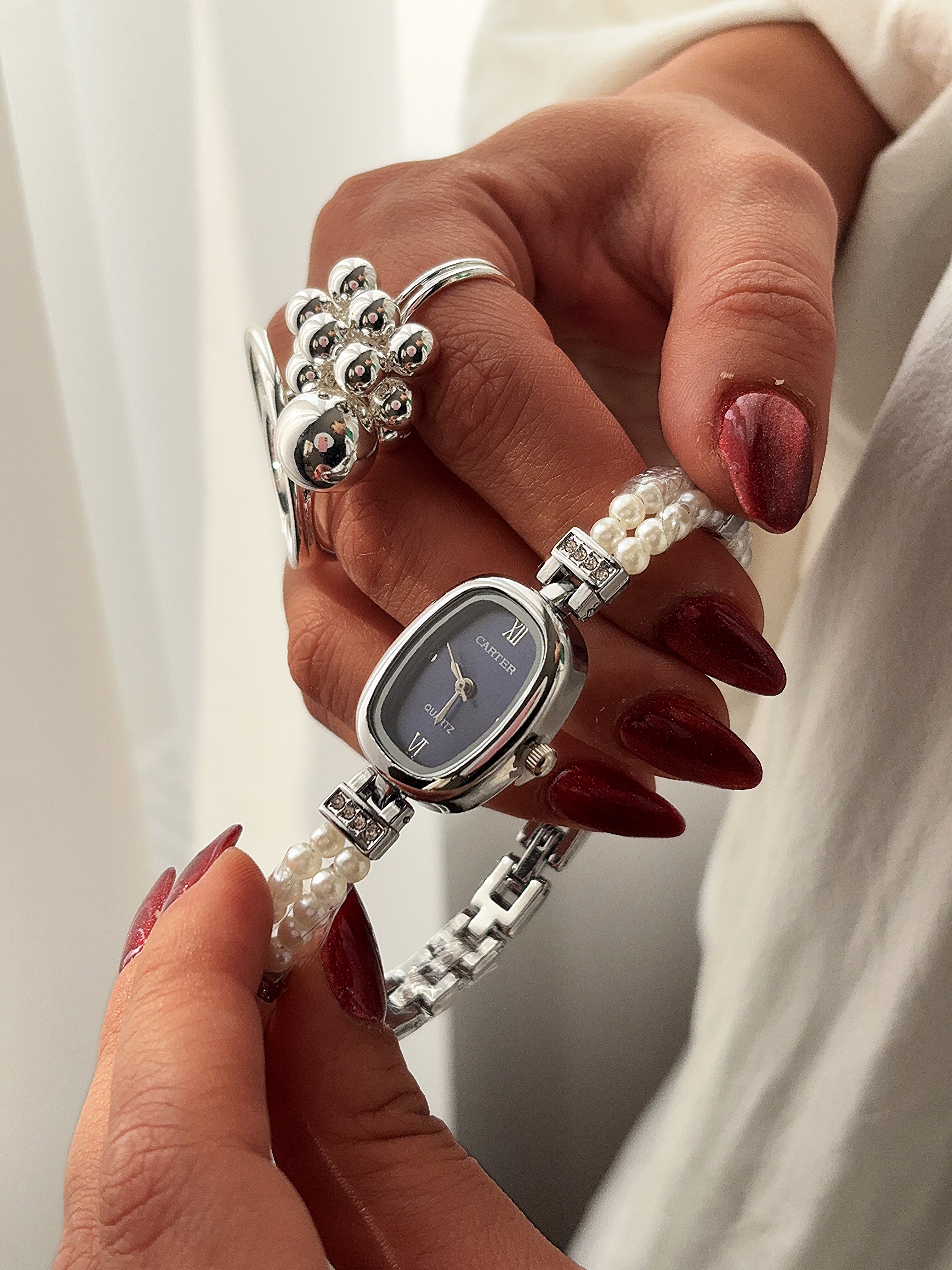 ساعت مچی بند مرواریدی